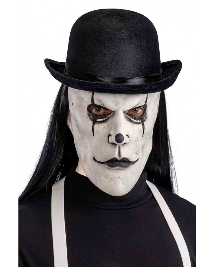 Maschera adulto, in lattice, bianca con bocca, occhi e naso