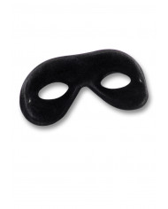 Antifaz de ante negro con etiqueta colgante/etiqueta