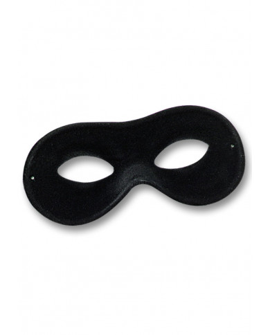 Antifaz de ante negro con etiqueta colgante/etiqueta