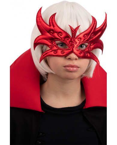 Butterfly in red metallic fabric. Imaginative and shiny