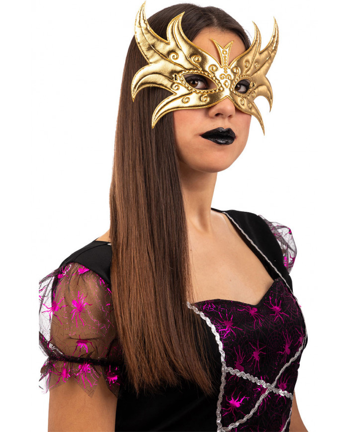 Butterfly in gold metallic fabric. Imaginative and shiny