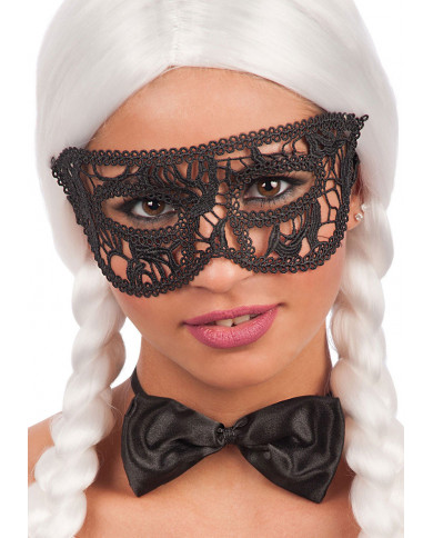 Maschera domino nero in tessuto macrame', per adulto, Ã¨ un