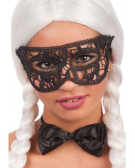 Maschera domino nero in tessuto macrame', per adulto, Ã¨ un