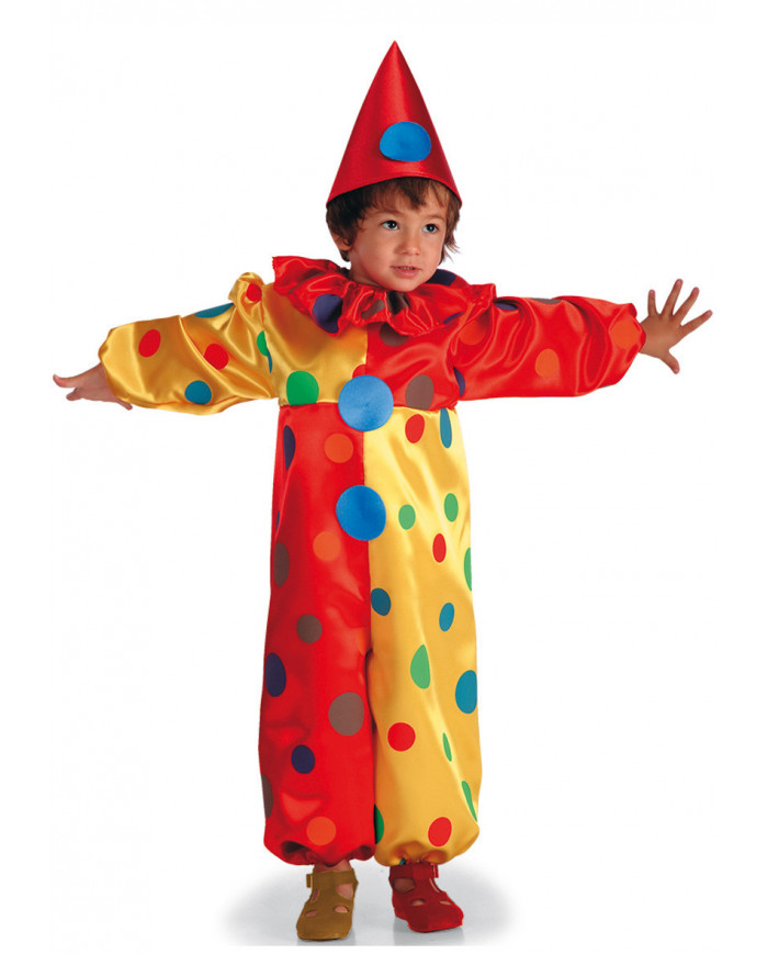 Costume da clown Bollicino per bambino. Si compone di una tuta
