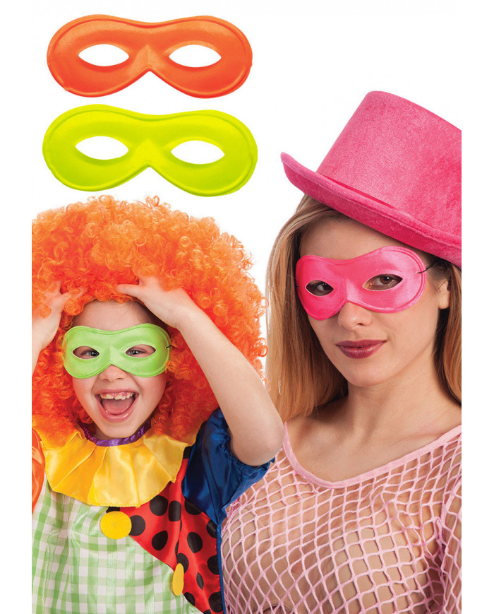 Antifaz fluorescente de tela de colores surtidos con etiqueta