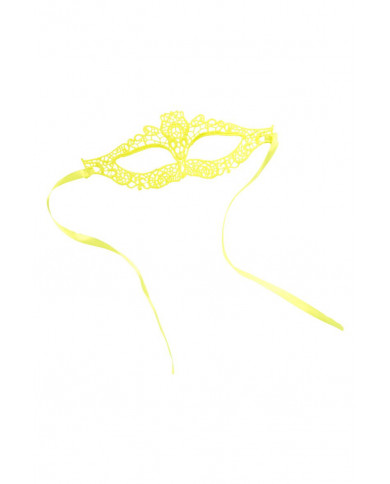 Chinless mask in macram?Ã¶ fabric to frame your look with a fluo