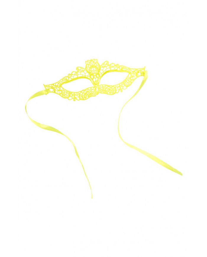 Chinless mask in macram?Ã¶ fabric to frame your look with a fluo
