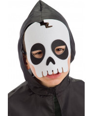 Chinless mask in felt in the shape of a skull, for a simple and