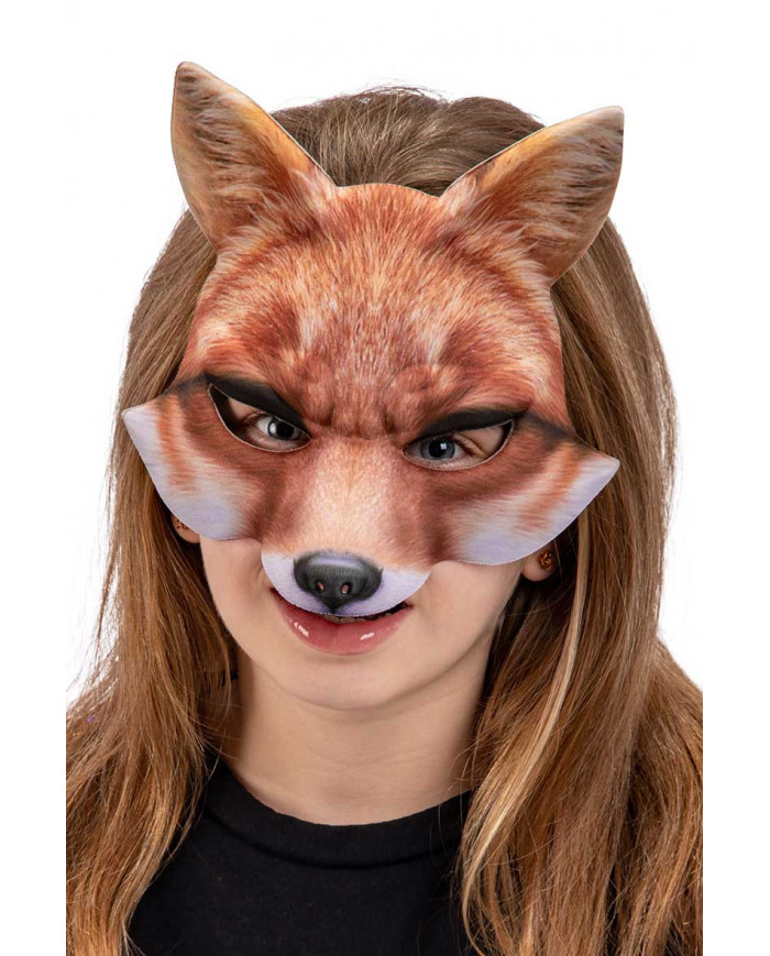 Half face fox fabric mask for children, ideal for theme
