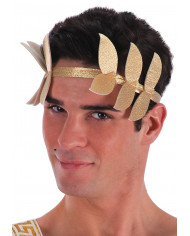 Corona d'alloro, realizzata in plastica color oro, ideale per