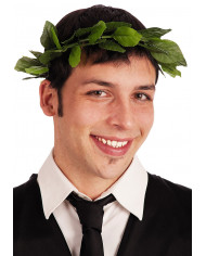Corona di alloro realizzata in plastica verde. Ideale per