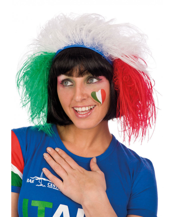 Fascia azzurra in tessuto elasticizzato con capelli radicati