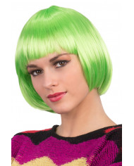 Parrucca a caschetto con frangia in colore verde, taglia
