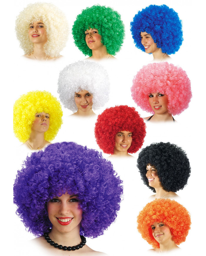 Assortimento di parrucche ricciolone, taglia adulto