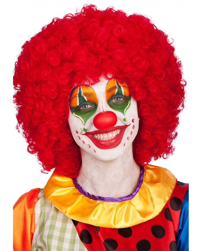 Parrucca ricciolona rossa, peso gr.150, realizzata in fibre