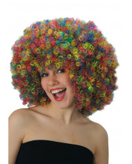 PerÃ¼cke supergroÃŸer Afro-Lockenkopf bunt (ca. 190 g) in Koffer