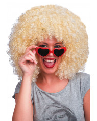PerÃ¼cke supergroÃŸer Afro-Lockenkopf blond (ca. 190 g) in Koffer