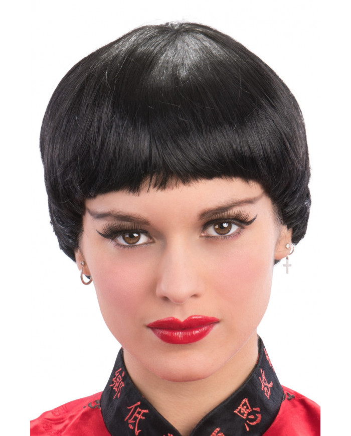 Black short wig that lends itself to so many disguises, from
