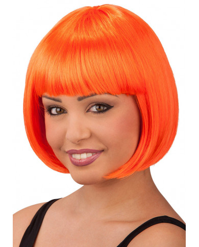 Lovely Orange Fluo Wig In Bag