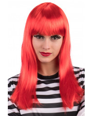 Straight long wig with fringe, to make your perfect disguise.