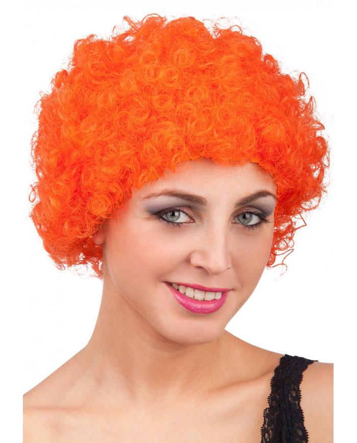 Curly Orange Wig In Bag ( 60 Grs)