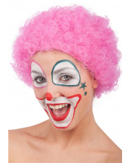 Parrucca ricciolina rosa, peso gr.60, realizzata in fibre