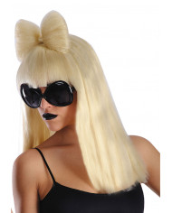 Parrucca donna bionda lunga liscia con frangia, resa davvero