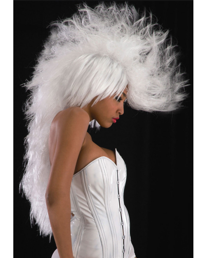 Peluca Blanca punk en estuche