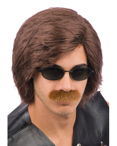 Peluca castaÃ±a para hombre en estuche