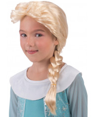 Blonde wig with plait for kid, to impersonate Frozen's
