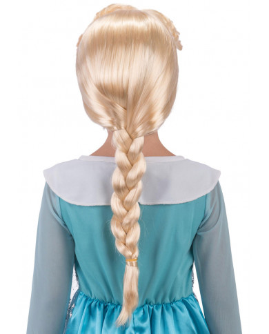 Blonde wig with plait for kid, to impersonate Frozen's