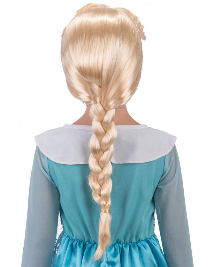Blonde wig with plait for kid, to impersonate Frozen's