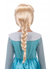 Blonde wig with plait for kid, to impersonate Frozen's