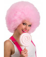 Parrucca Africa in colore rosa, realizzata in fibre sintetiche