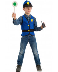 A policeman's set consisting of waistcoat, hat, radio and
