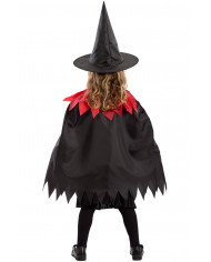 Ensemble dÃ©guisement noir sorciÃ¨re pour filles (cape, longueur 60 cm