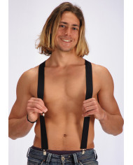 Tirantes negros en bolsa con solapa de cartÃ³n