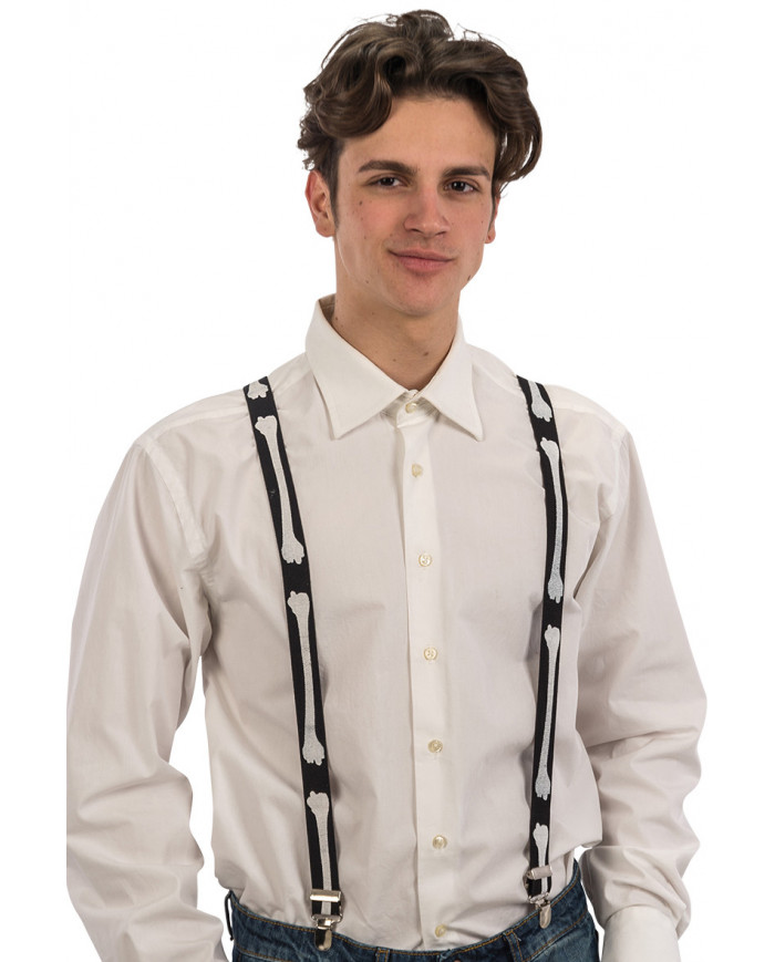 Black braces with white contrasting bones, suitable for