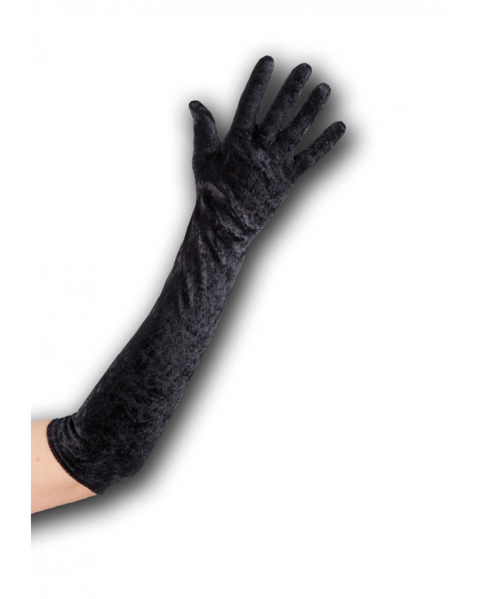 Black Chenille Gloves In Pbh, Length Cm.50