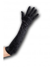 Black Chenille Gloves In Pbh, Length Cm.50