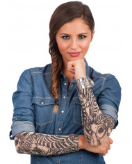 2 Tattoo Sleeves With Black Skeleton In Pbh