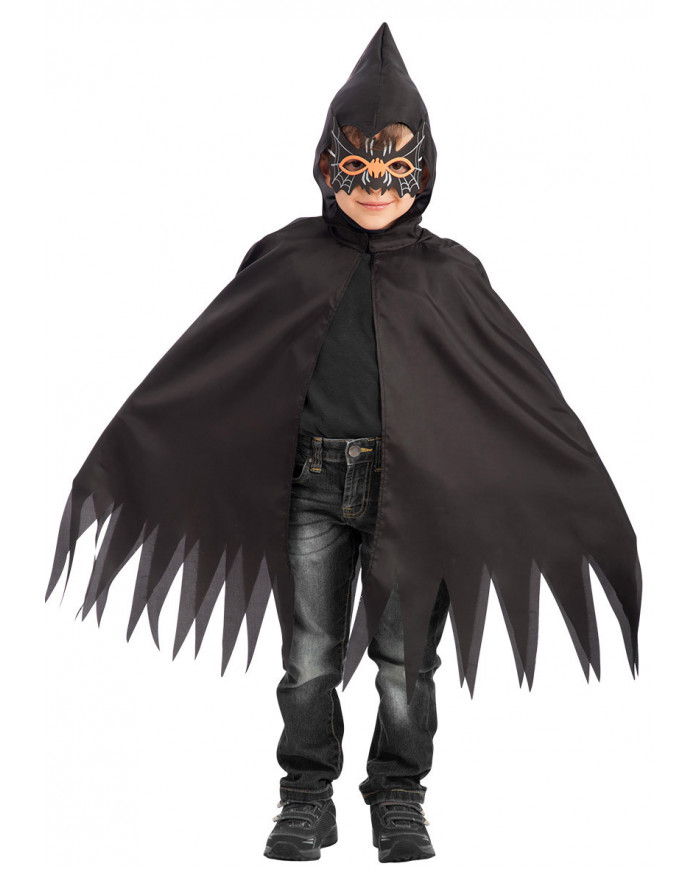 Ensemble dÃ©guisement araignÃ©e (cape Ã  capuche, longueur 70 cm environ