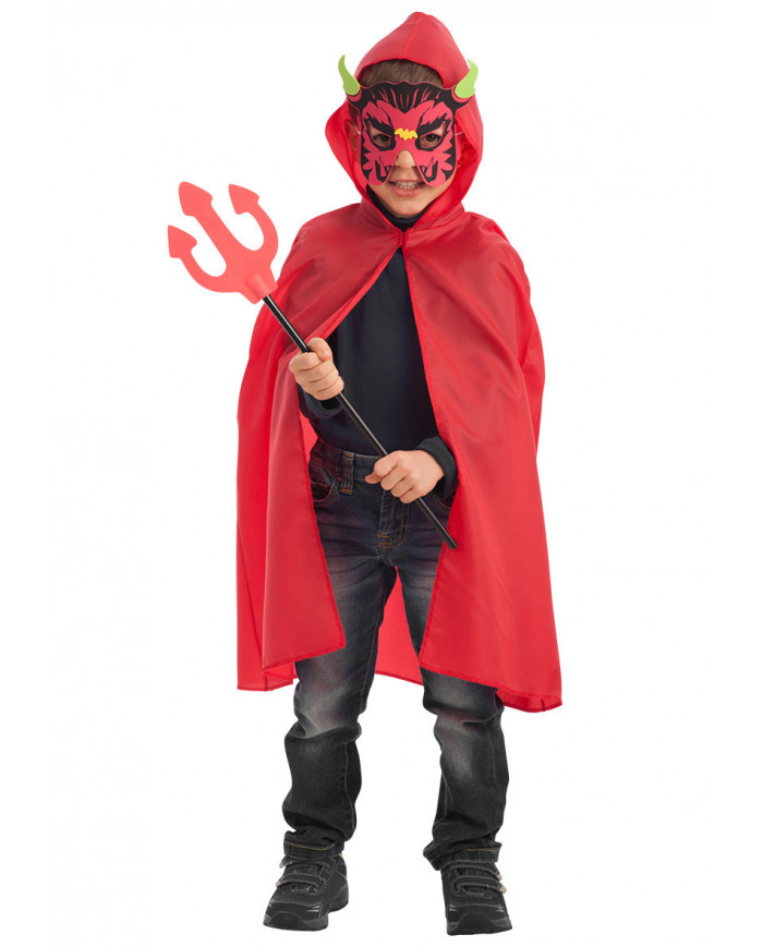 Little Devil Set (Cap W/Hood And Mask In Eva + Fork) In Bag