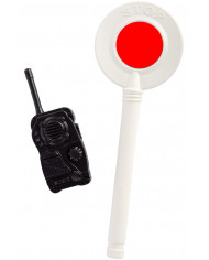 Set consisting of signal disk and radio. The traffic policeman