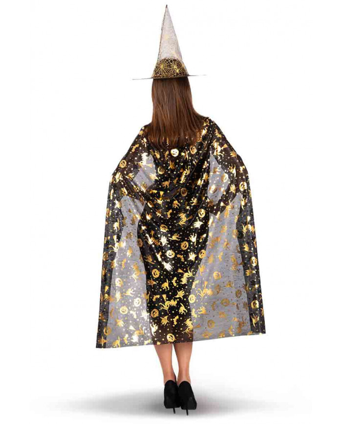 Set da strega per donna, comprende un mantello lungo 120 cm e