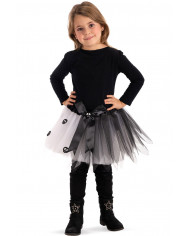 Skirt for kid in black and white veil 30 cm long, with the