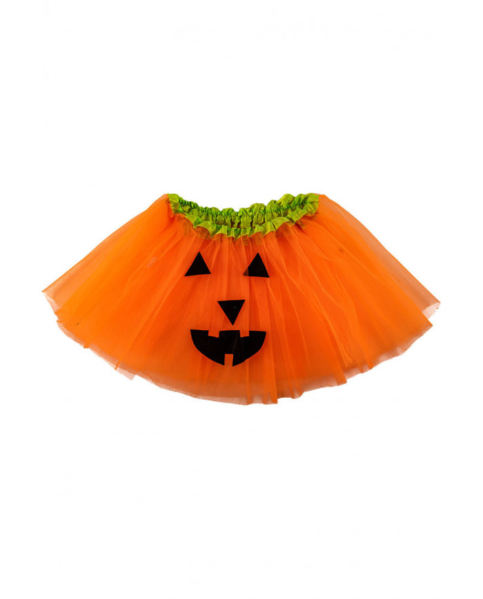 Skirt for kid in orange veil 30 cm long, with the print of a
