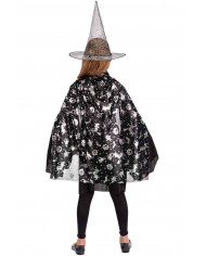 Witch set that includes a black fabric cape long cm.80 and hat