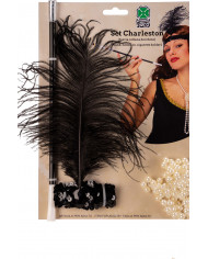 Charleston set consisting of band, necklace and cigarette