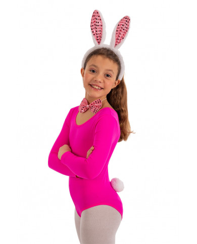 Bunny set consisting of headband, bow tie and pom-pom tail in